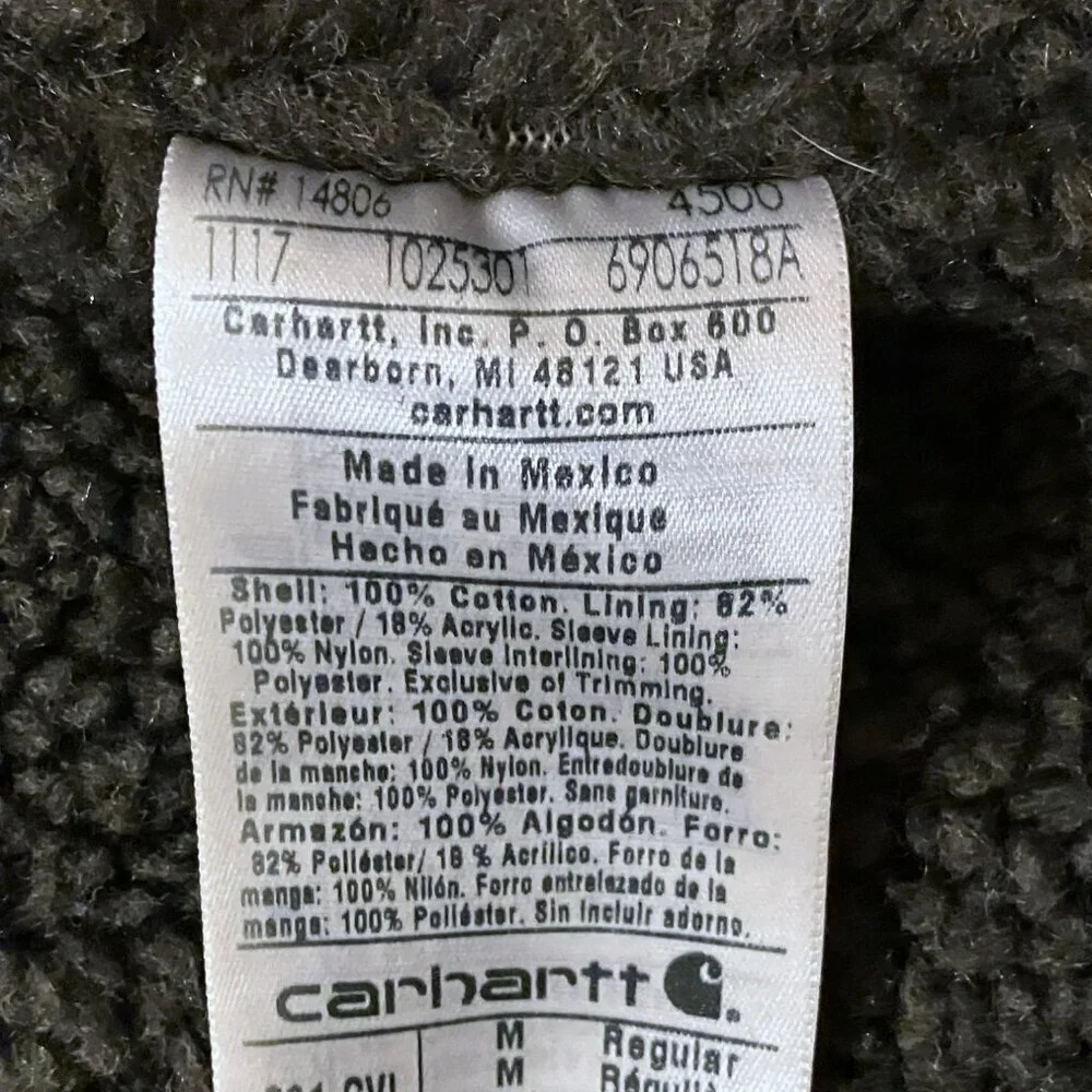 Carhartt Jacket M Coat Sherpa Duck Canvas Chore Distress Fade Paint Rare C61 GVL